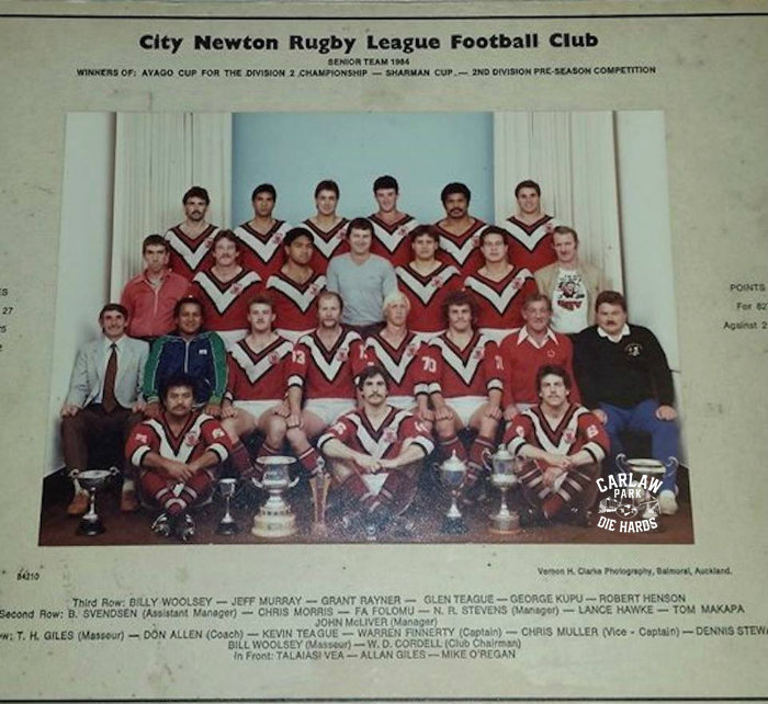 City Newton Rugby League Senior Team 1984 Winners Sharman Cup